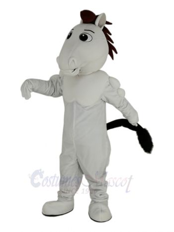 White Mustang Horse Mascot Costume Animal