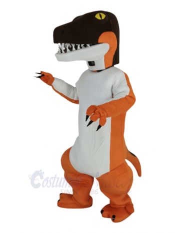 Orange and White Dinosaur Mascot Costume Animal