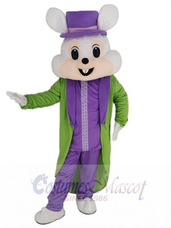 Easter Bunny Mascot Costume Animal in Green Full Dress