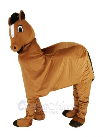Brown 2 Person Horse Mascot Costume Animal