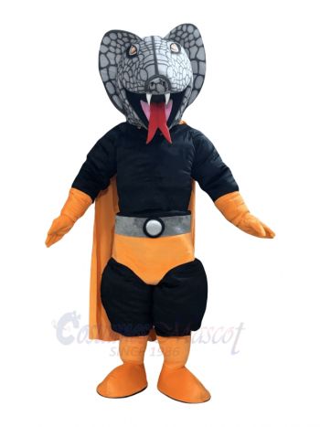 Cobra Snake in the Orange Cape Mascot Costume