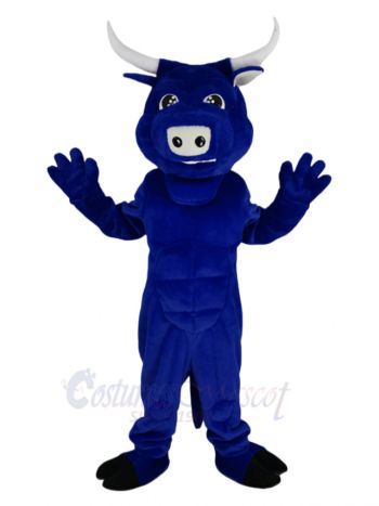 Strong Blue Bull Mascot Costume Animal