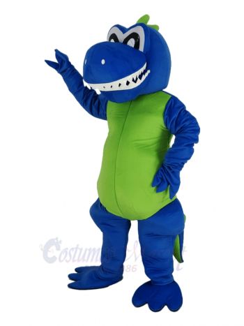 Smiling Blue Dragon Mascot Costume Animal