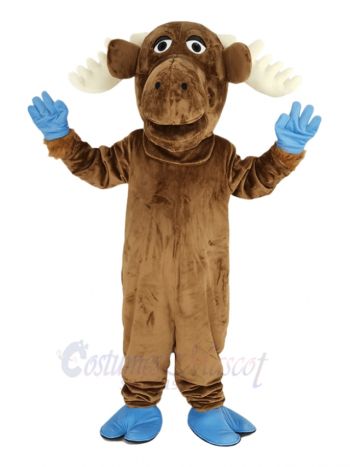 Lovely Brown Moose Mascot Costume Animal