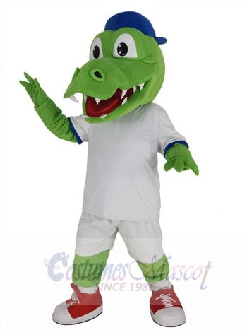 Alligator with Blue Hat Mascot Costume Animal