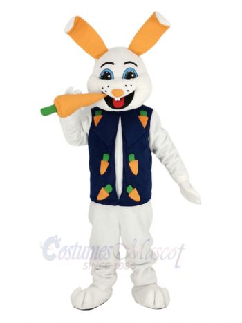 Easter Bunny Rabbit with Carrot Mascot Costume Animal