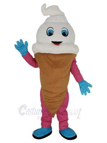 Cute White Ice Cream Mascot Costume Food