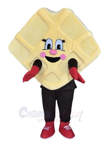 Cute Waffle Mascot Costume Food Dessert