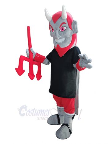 Smiling Devil with Red Eyes Mascot Costume