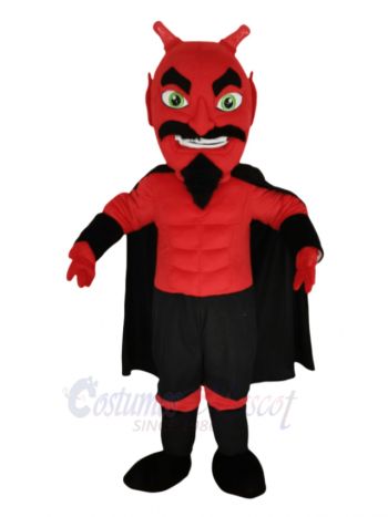 Red Devil with Black Cloak Mascot Costume