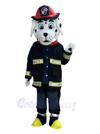 Friendly Professional Fire Dog Mascot Costume