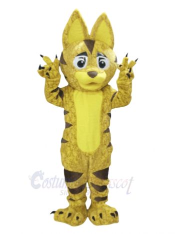 Big Ears Yellow Cat Mascot Costume