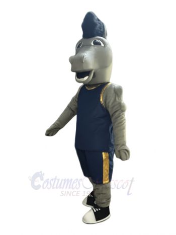 Mustang Horse in Dark Blue Sportswear Mascot Costume