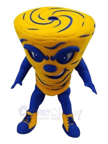 Yellow Power Tornado Mascot Costume