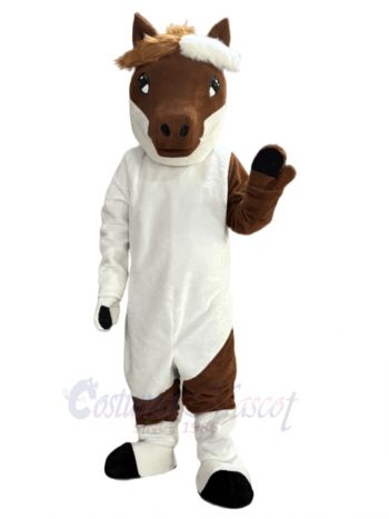 Brown and White Horse Mascot Costume Animal