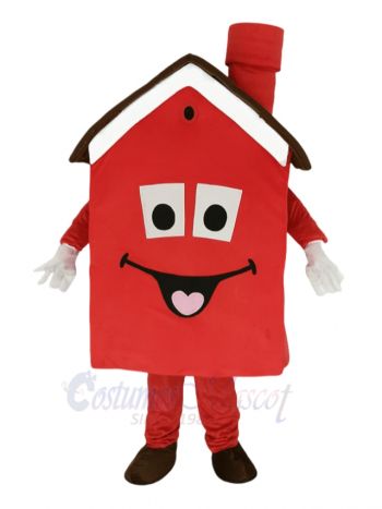 Red Housing House Mascot Costume