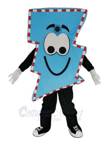 Blue Lightning Bolt Mascot Costume
