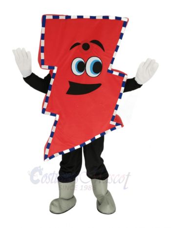 Red Lightning Bolt Mascot Costume