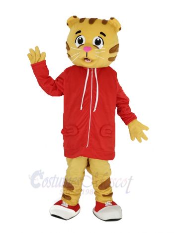 Daniel Tiger with Red Coat Mascot Costume Animal