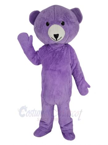 Purple Teddy Bear Mascot Costume