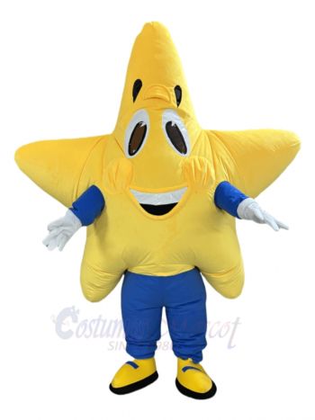 Yellow and Blue Star Mascot Costume