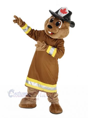 Burny Beaver with Hat Mascot Costume Animal