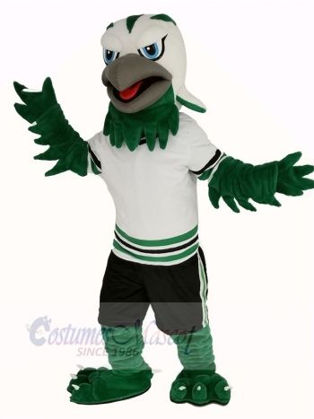 Green and White Eagle Falcon Mascot Costume Animal