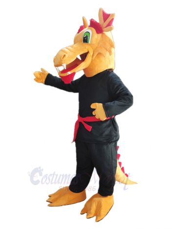 Yellow Kung Fu Dragon Mascot Costume Animal