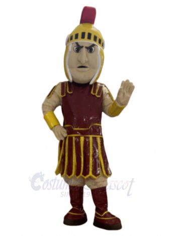 Cool Red and Golden Spartan Mascot Costume People