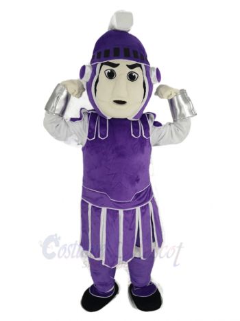 Purple Spartan Mascot Costume People