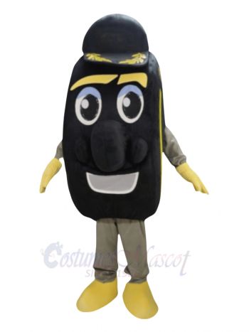 Black and Yellow Auto Tyre Cab Tire Mascot Costume