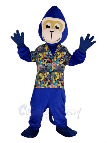 Gorilla Monkey in Floral Shirt Mascot Costume Animal