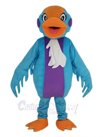 Blue Swan Bird Mascot Costume Animal
