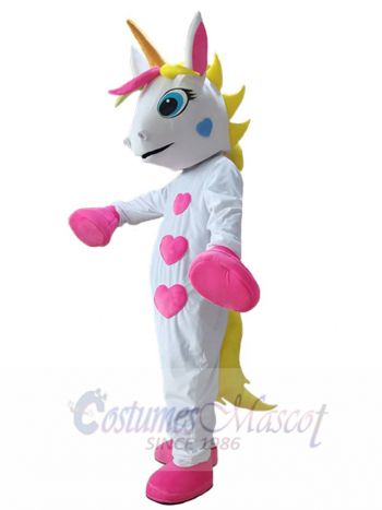 White Unicorn Mascot Costume Animal