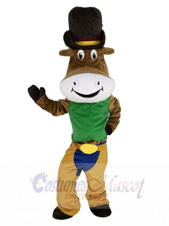 Cowboy Ox Cattle in Green Shirt Mascot Costume Animal