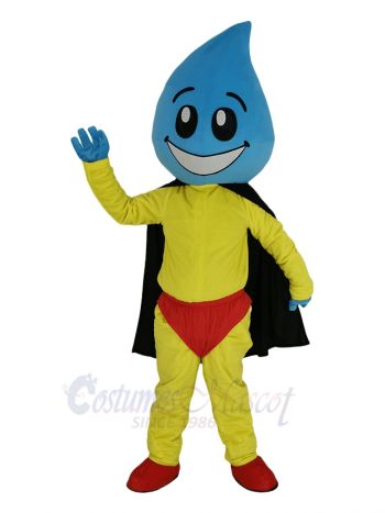 Smiling Water Drop Superman Mascot Costume