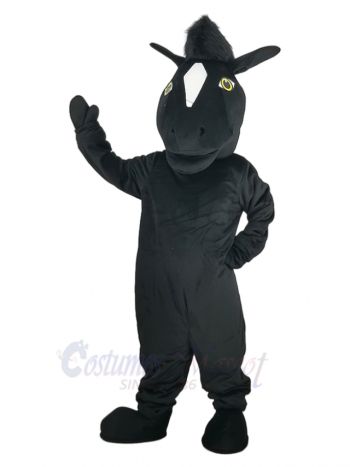 Lovely Black Mustang Horse Mascot Costume Animal