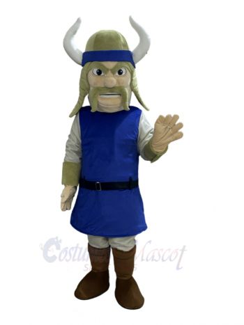 Viking Pirate in Navy Blue Clothes Mascot Costume