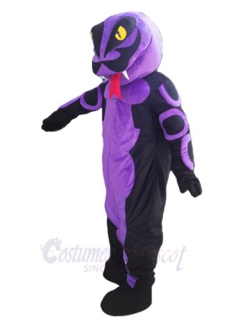 Black and Purple Rattler Snake Mascot Costume Animal